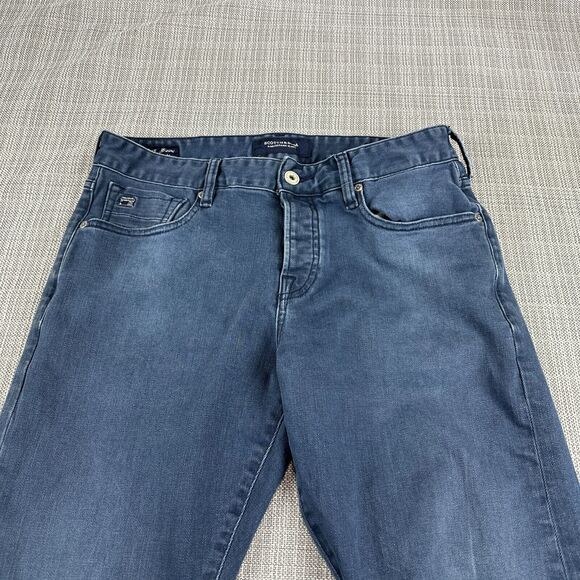 Scotch Soda Jeans Mens 30x35 Ralston Faded Distressed Button Fly Tall Slim Fit - Picture 4 of 14